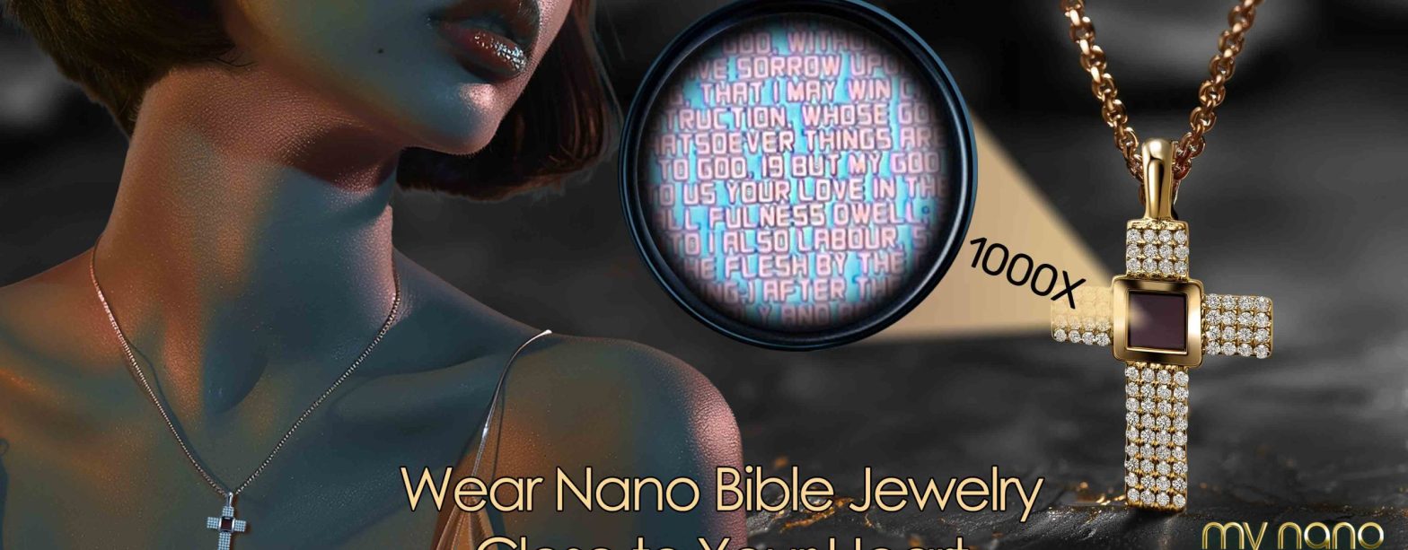 Christian Inspirational Jewelry Diamond Square Pendant With Nano Bible by My Nano Jewelry
